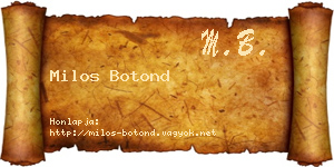 Milos Botond névjegykártya
